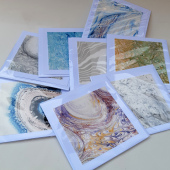 3 Marbled paper cards